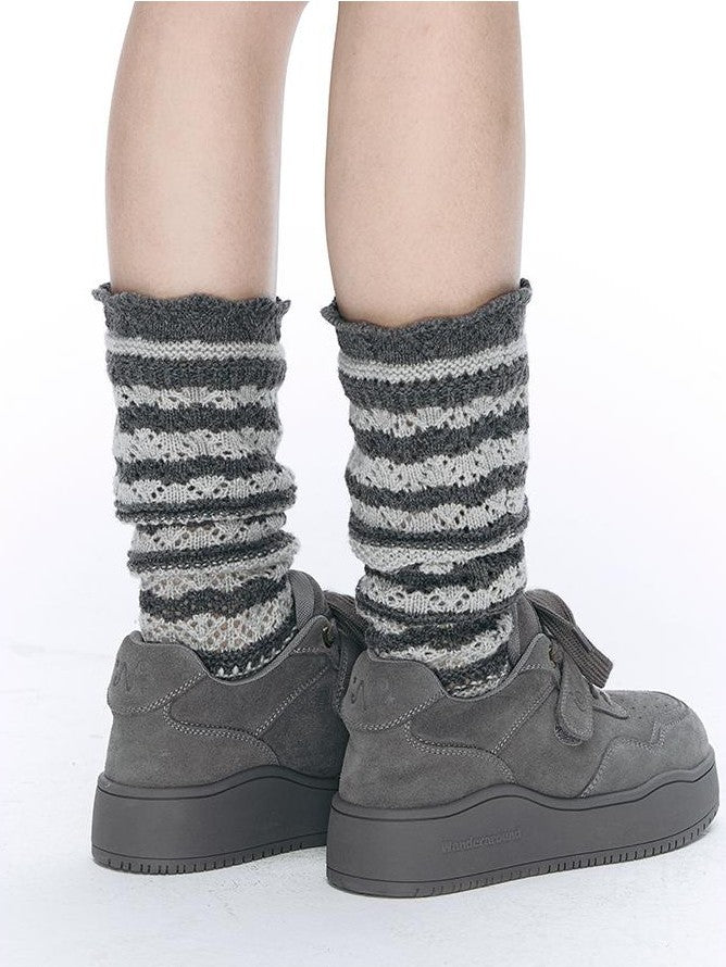 NAPSNAPS Retro Platform Hook And Loop Leather Women&