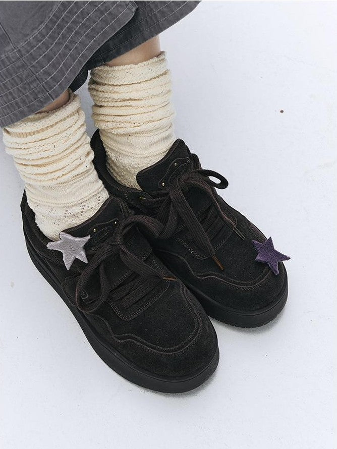 NAPSNAPS Retro Platform Hook And Loop Leather Women&