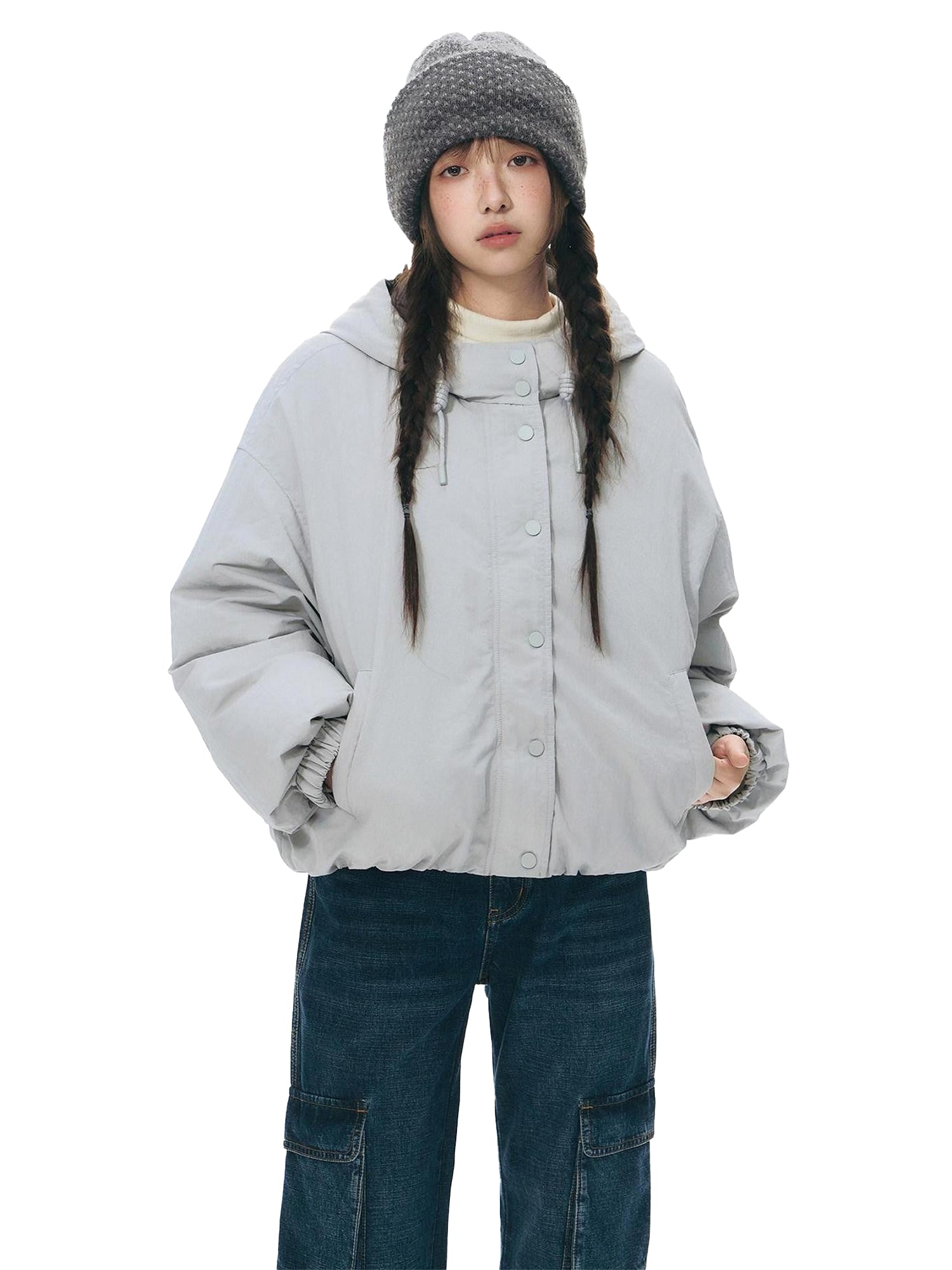 NAPSNAPS Reversible Channel Quilted Hooded Women&