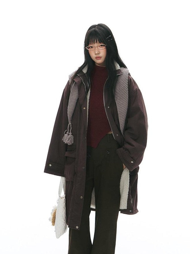 NAPSNAPS Reversible Shearling Stand Collar Women&