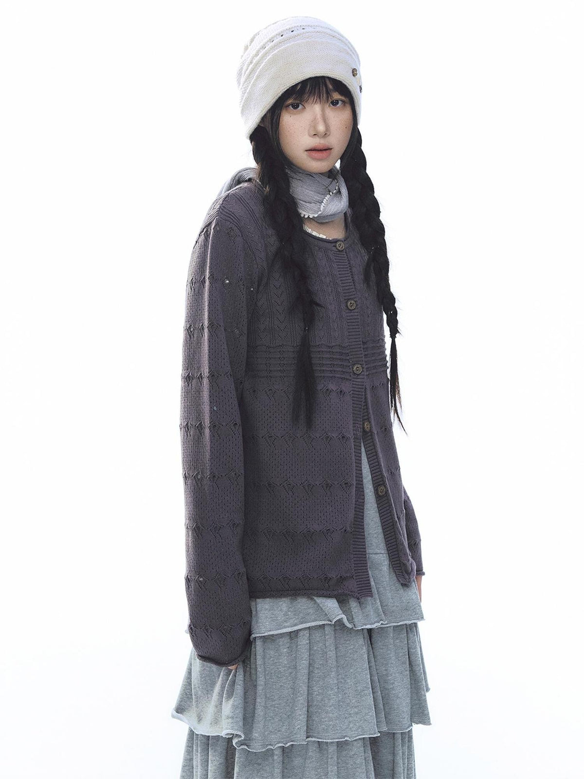 NAPSNAPS Rolled Edge Jacquard Geometric Women&