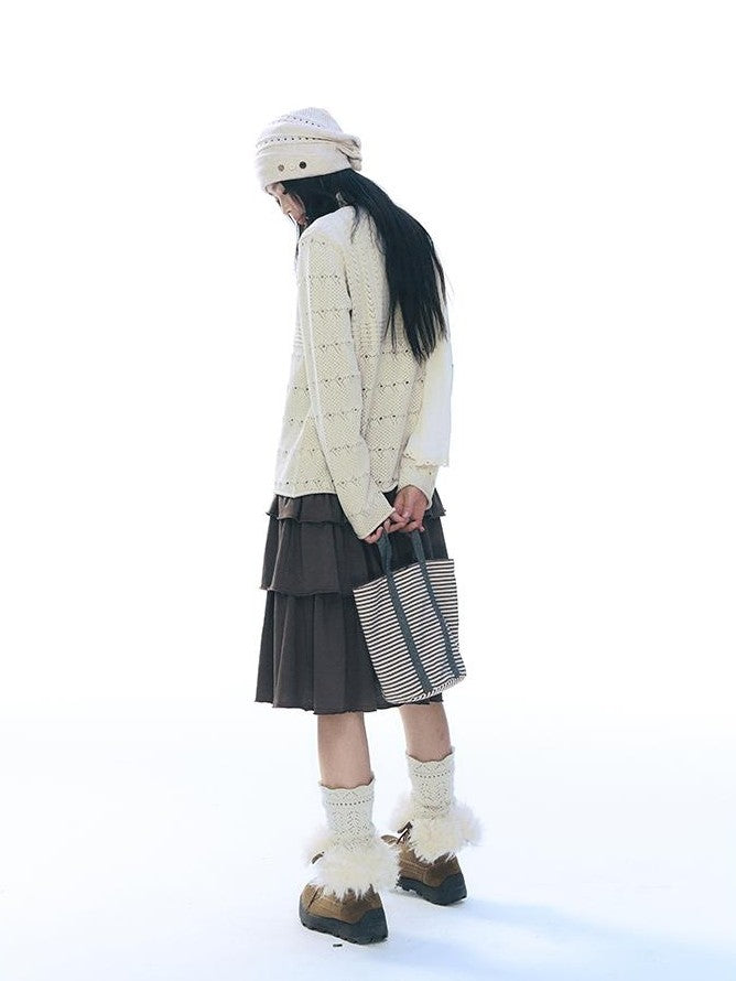 NAPSNAPS Rolled Edge Jacquard Geometric Women&