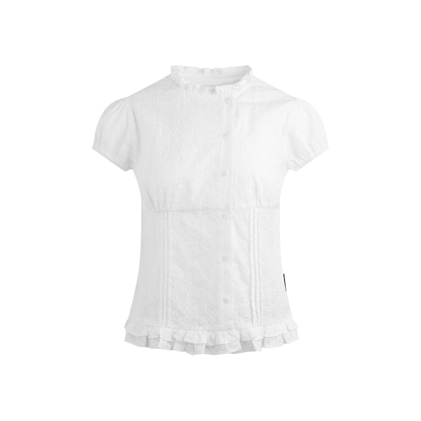 NAPSNAPS_Ruffle_Trim_Cinched_Waist_Puff_Sleeve_Women&