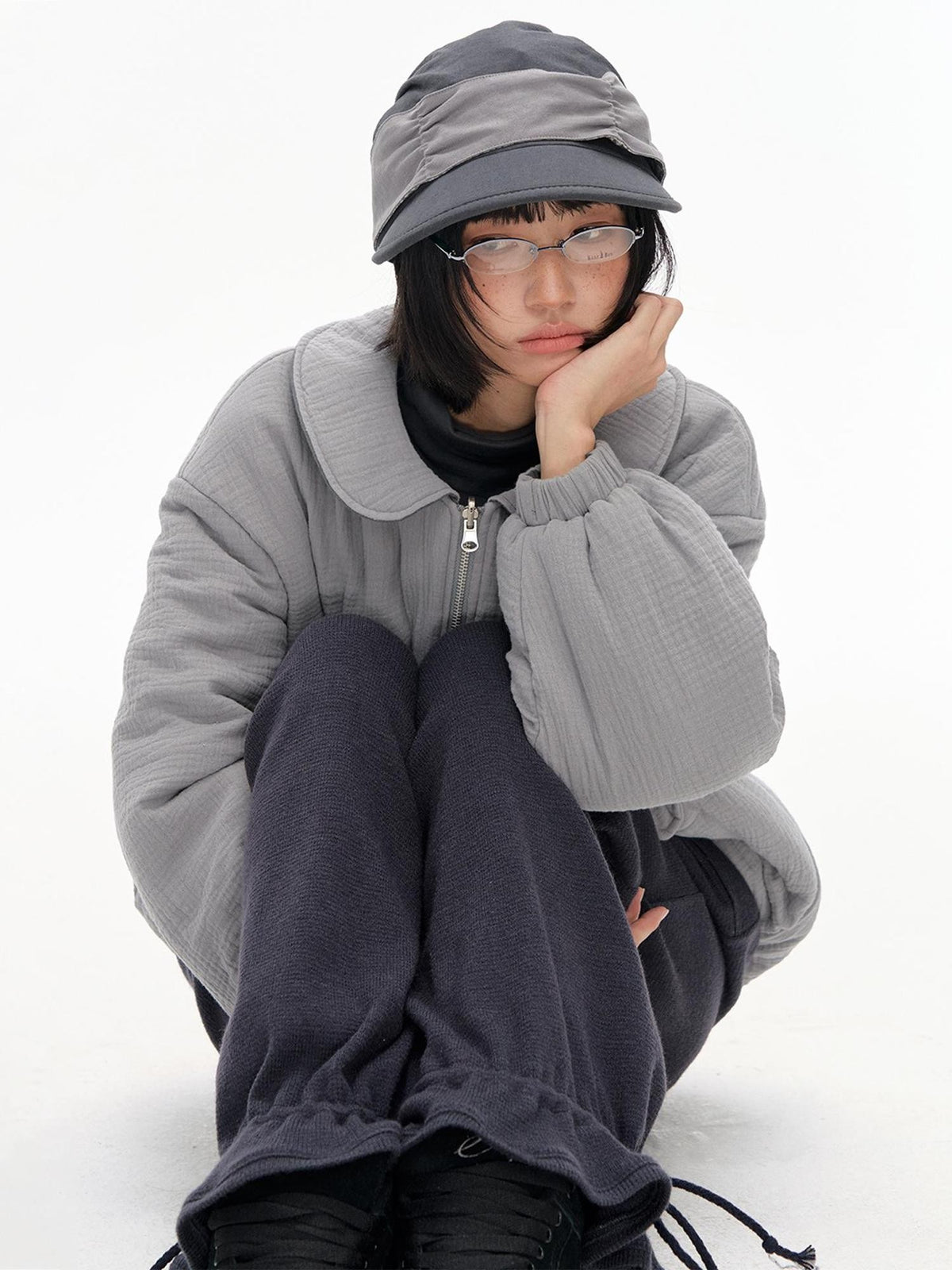 NAPSNAPS Scalloped Hem Knit Drawstring Waist Women&