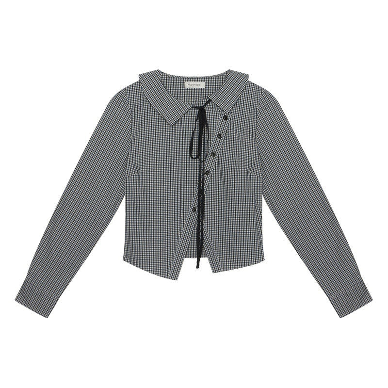 NAPSNAPS_Slanted_Placket_Checked_Splice_Tie_Women&