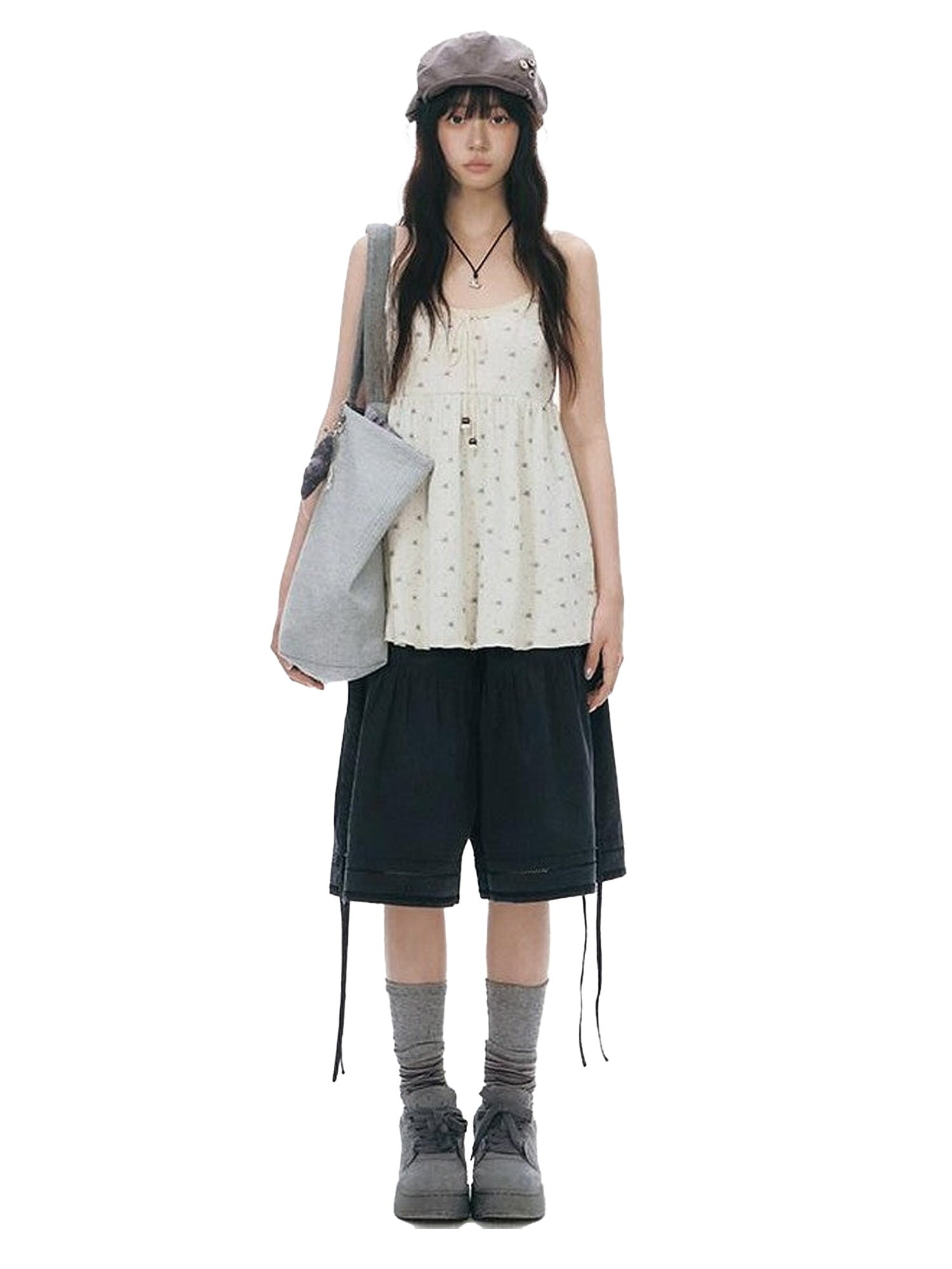 NAPSNAPS Snail Allover Print Knit Woven Strap Women&
