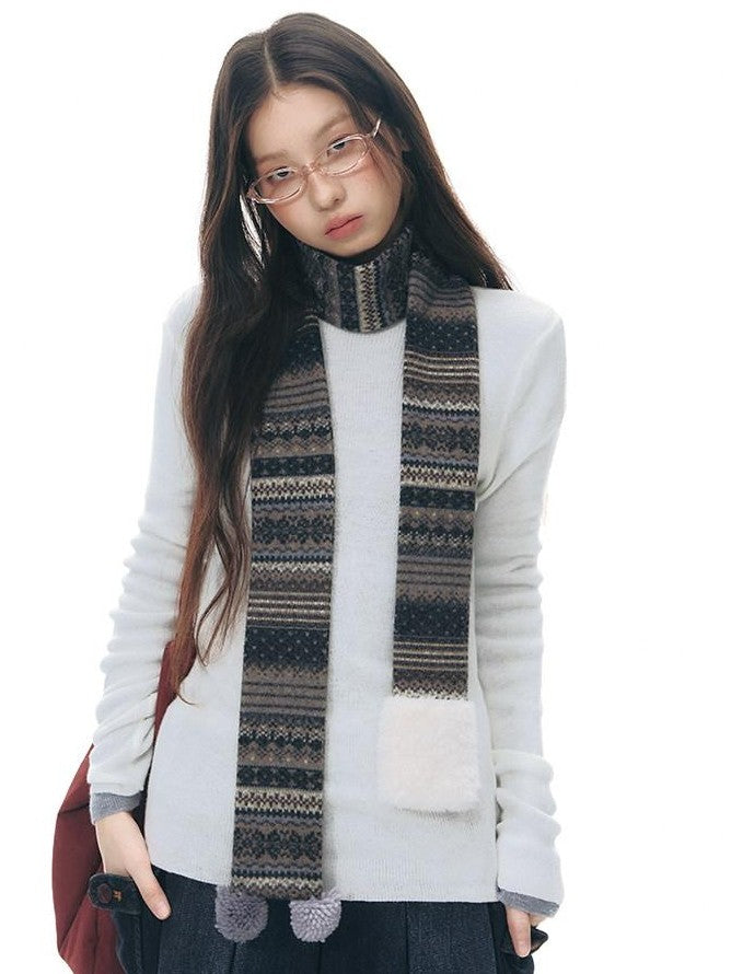 NAPSNAPS Solid Fine Knit High Neck Slim Fit Women&