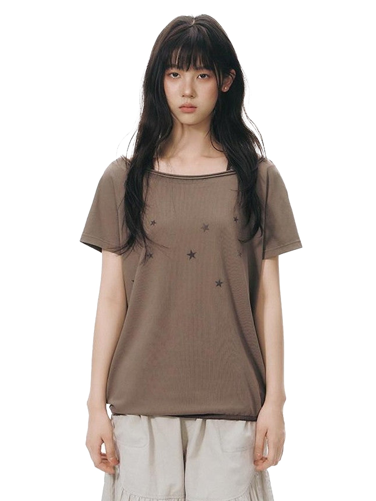 NAPSNAPS Star Print Asymmetric One Shoulder Women&