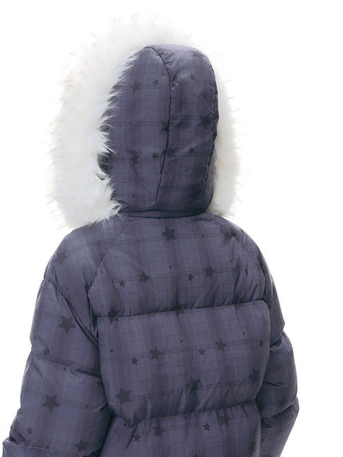 NAPSNAPS Star Print Detachable Hood Women&