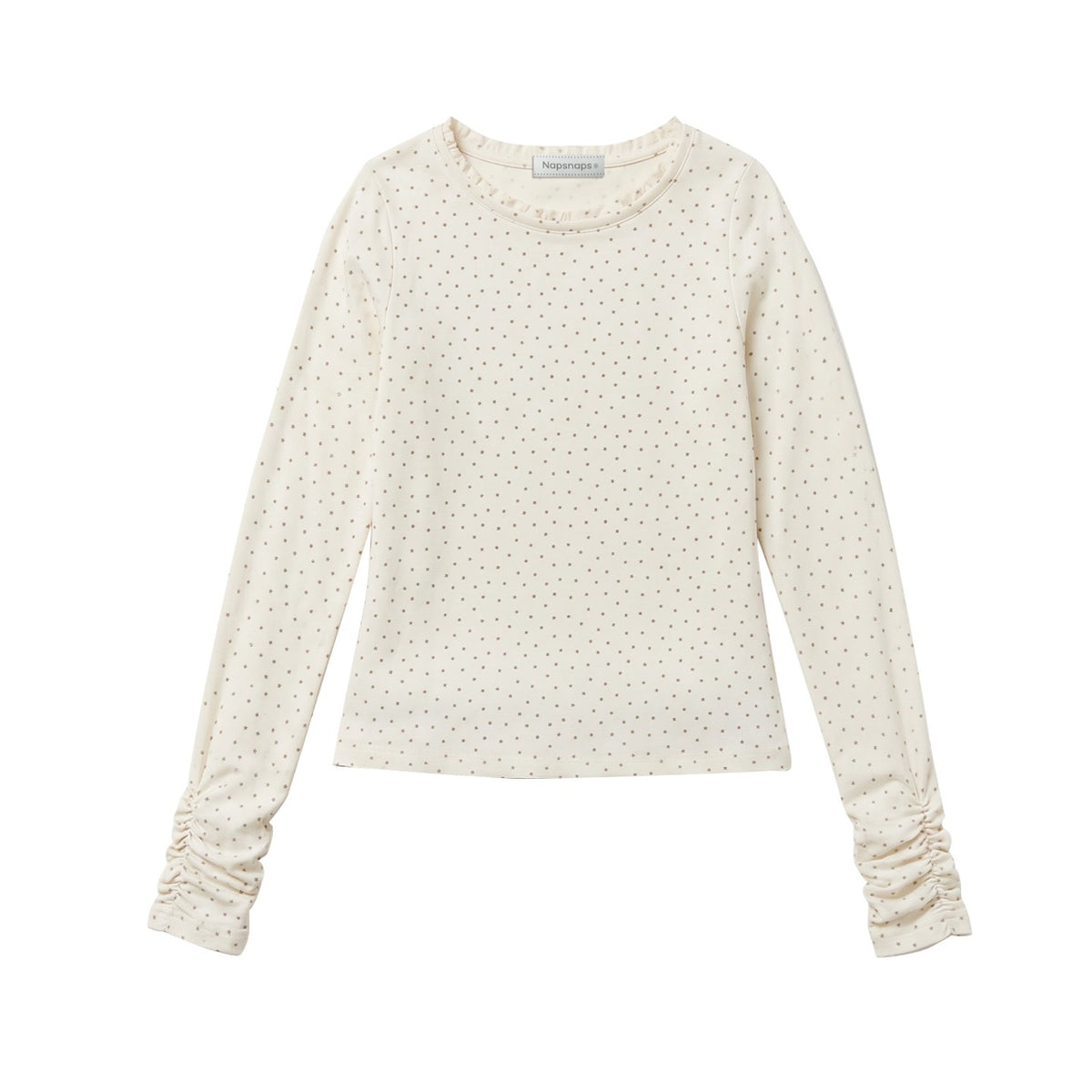 NAPSNAPS_Star_Print_Ruffle_Trim_Round_Neck_Cotton_Women&