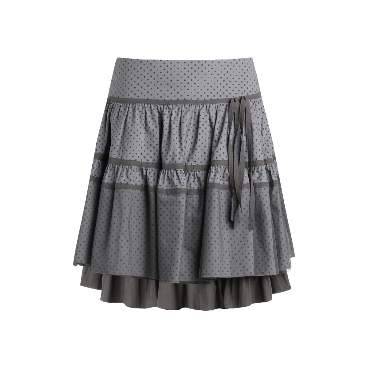 NAPSNAPS_Star_Print_Spliced_Panel_Tiered_A_Line_Women&
