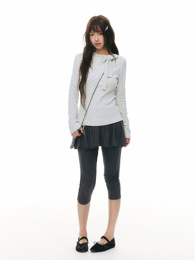 NAPSNAPS Striped Buttoned Pleated Slim Women&