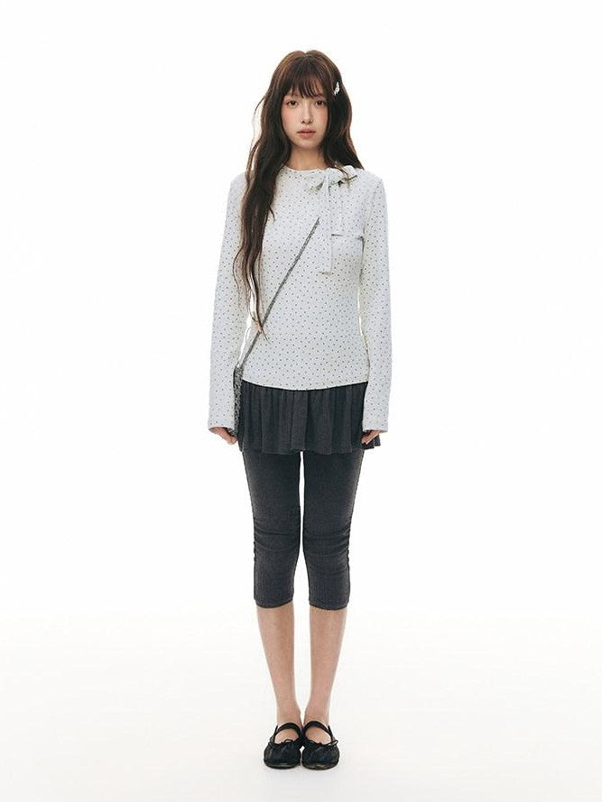 NAPSNAPS Striped Buttoned Pleated Slim Women&