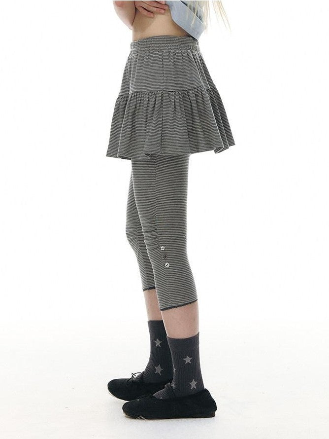 NAPSNAPS Striped Buttoned Pleated Slim Women&