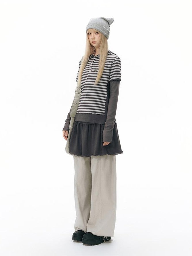 NAPSNAPS Striped Contrast Hooded Knit Women&