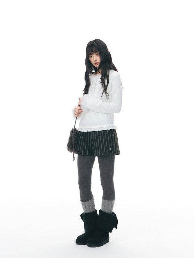 NAPSNAPS Striped Patchwork Knit Women&