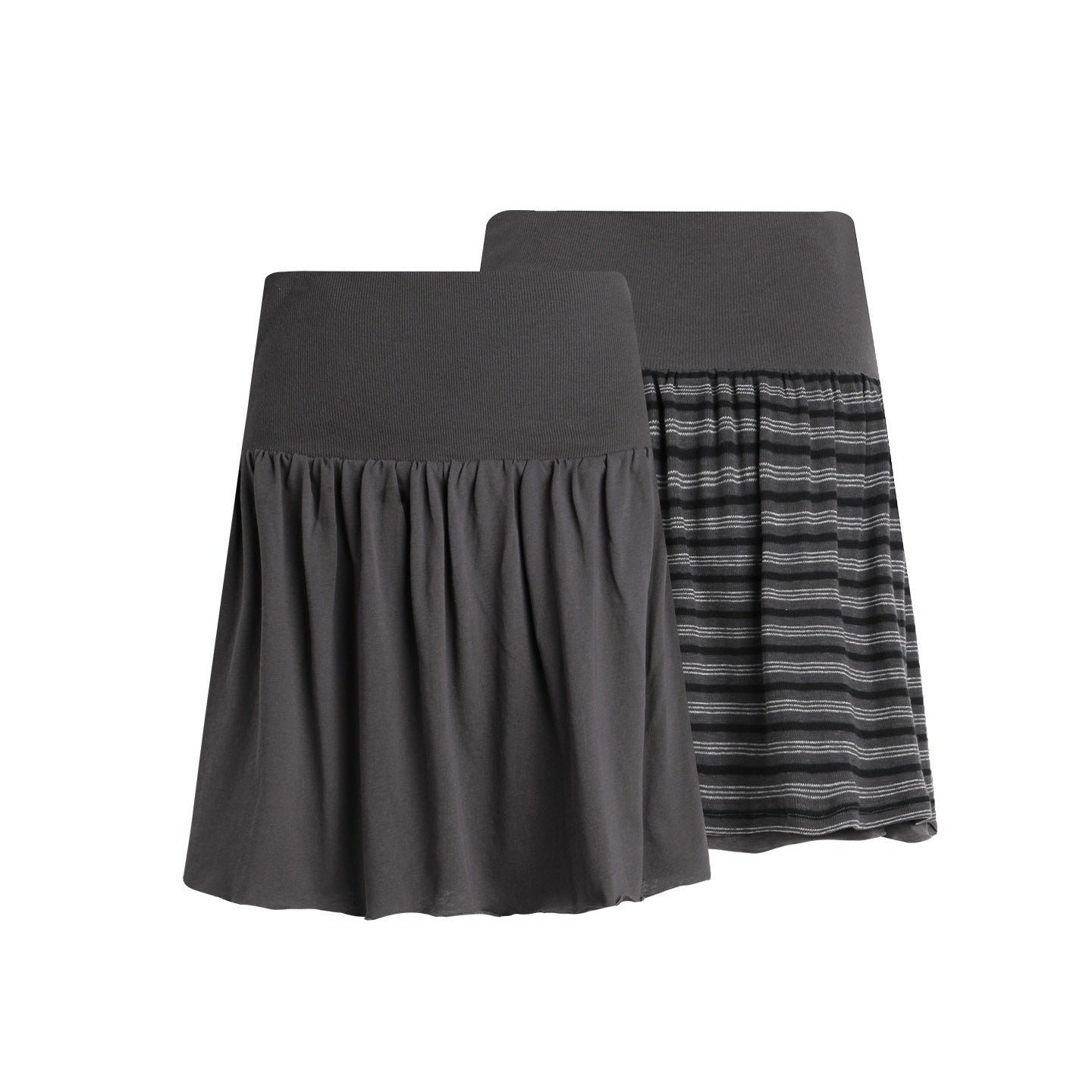NAPSNAPS_Striped_Reversible_Turned_Hem_A_Line_Women&