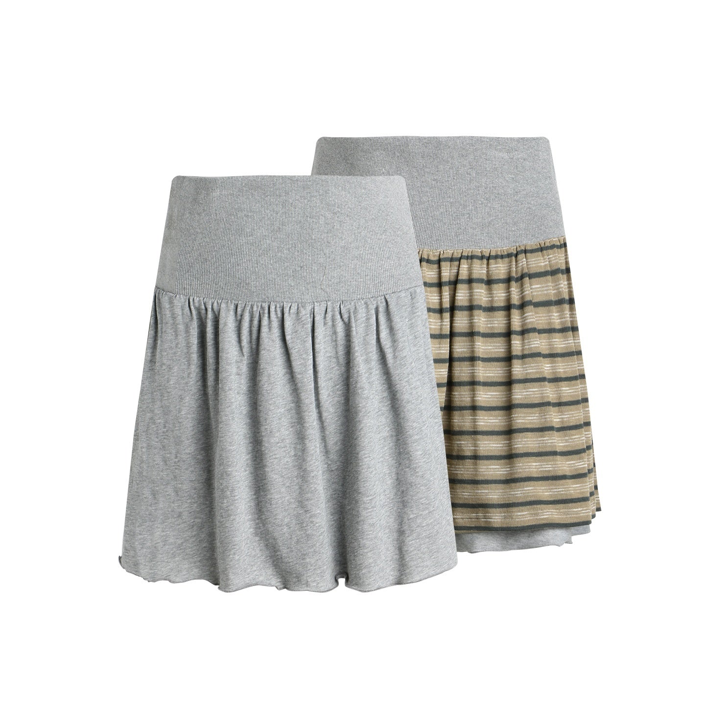 NAPSNAPS_Striped_Reversible_Turned_Hem_A_Line_Women&