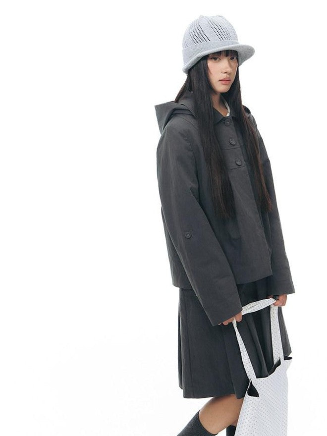 NAPSNAPS Vintage Detachable Hood Cape Doll Collar Women&