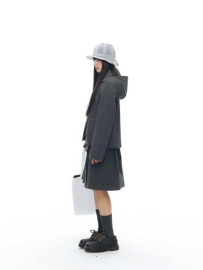 NAPSNAPS Vintage Detachable Hood Cape Doll Collar Women&