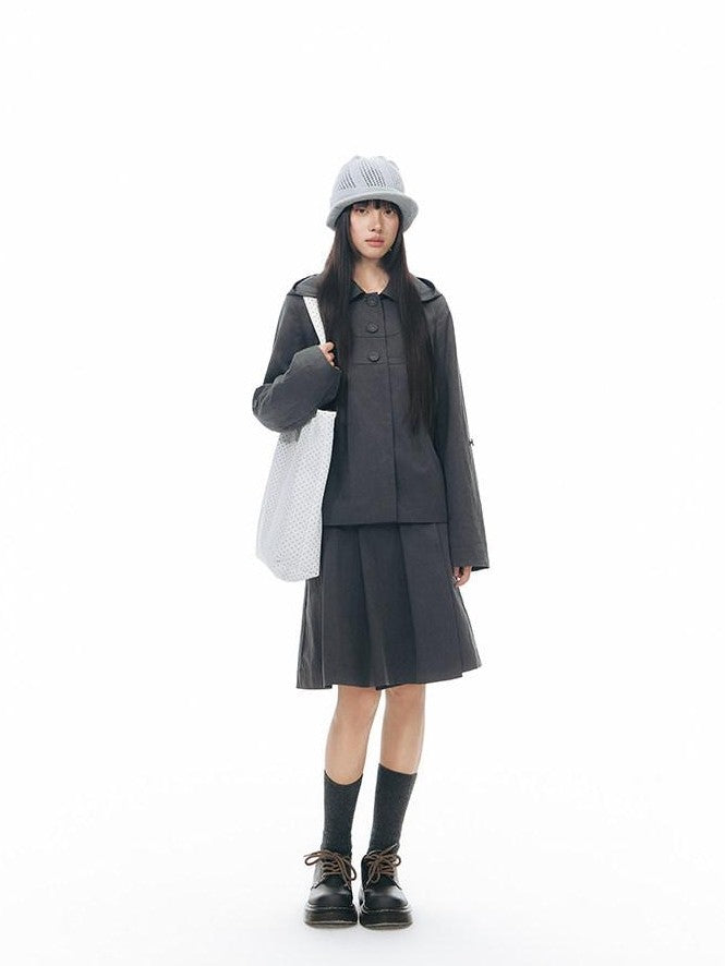 NAPSNAPS Vintage Detachable Hood Cape Doll Collar Women&