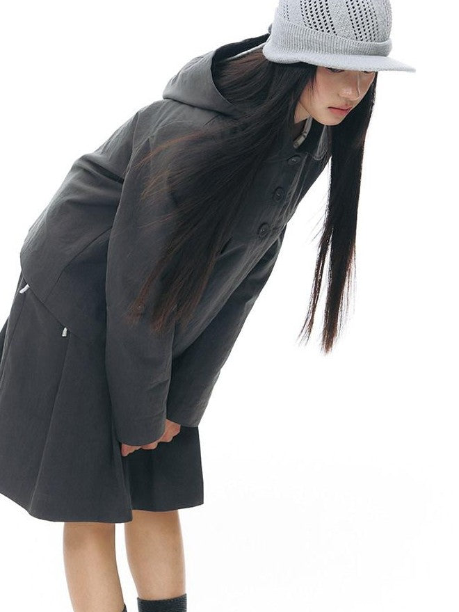 NAPSNAPS Vintage Detachable Hood Cape Doll Collar Women&