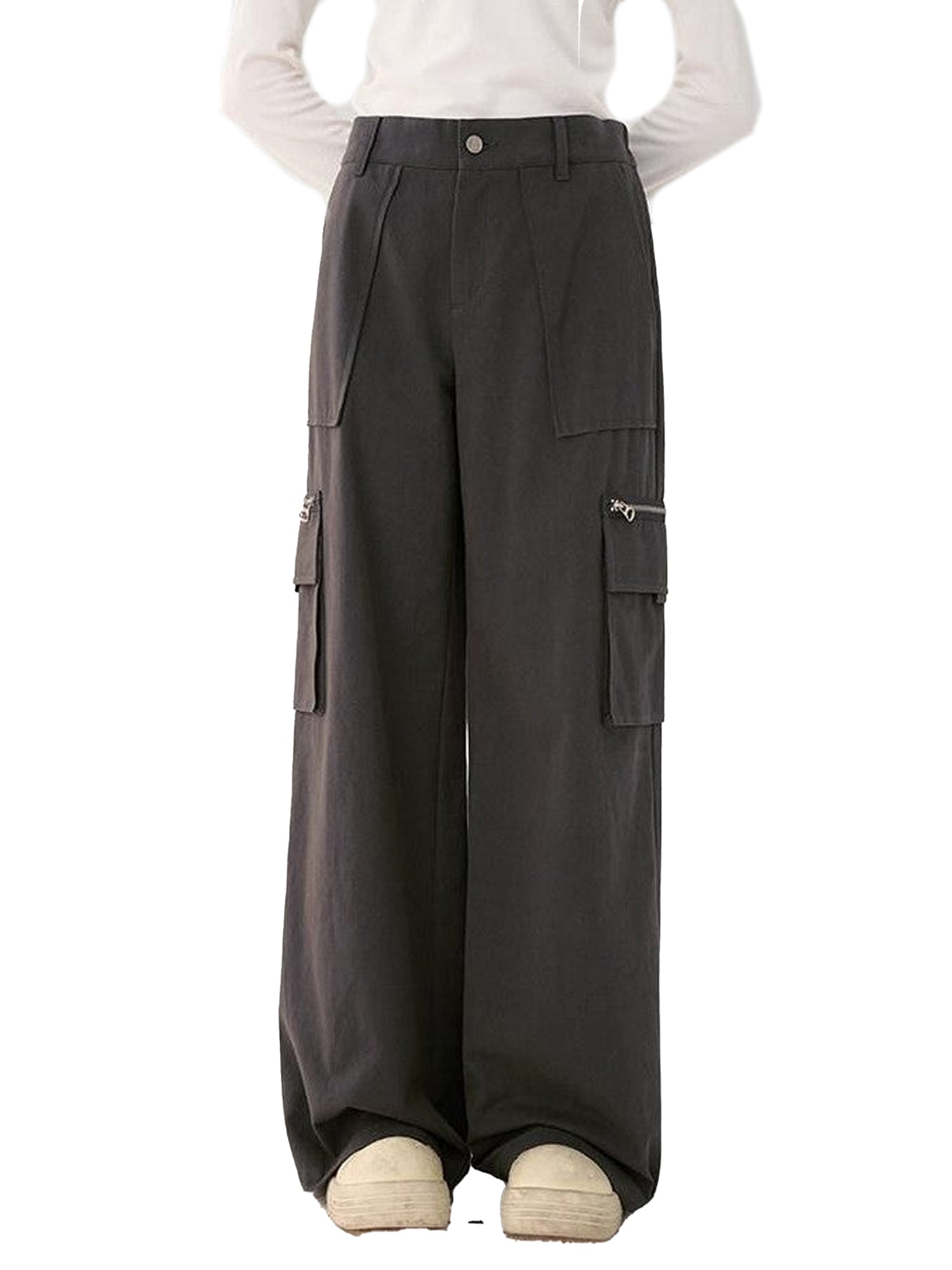 NAPSNAPS Vintage High Waist Elastic Back Pocket Straight Leg Women&