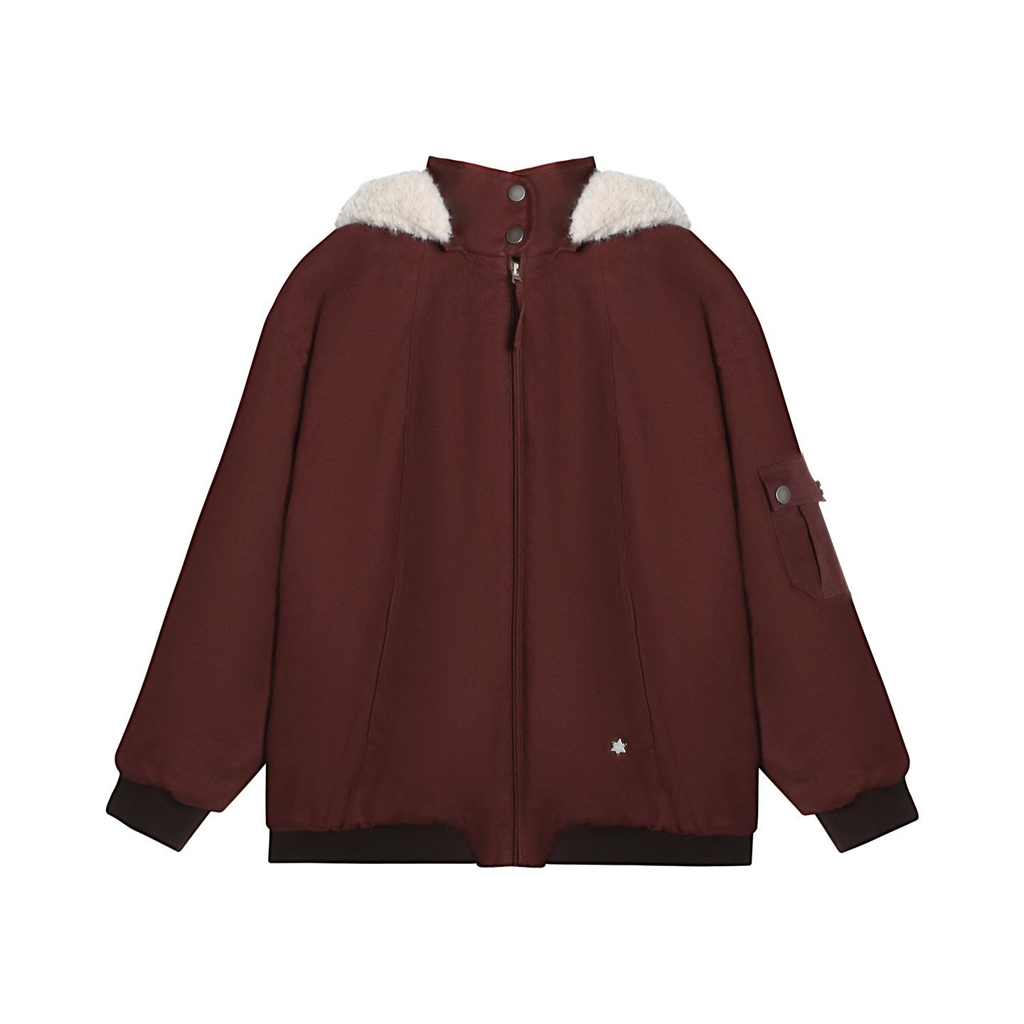 NAPSNAPS Vintage Red Detachable Hood Workwear Women&