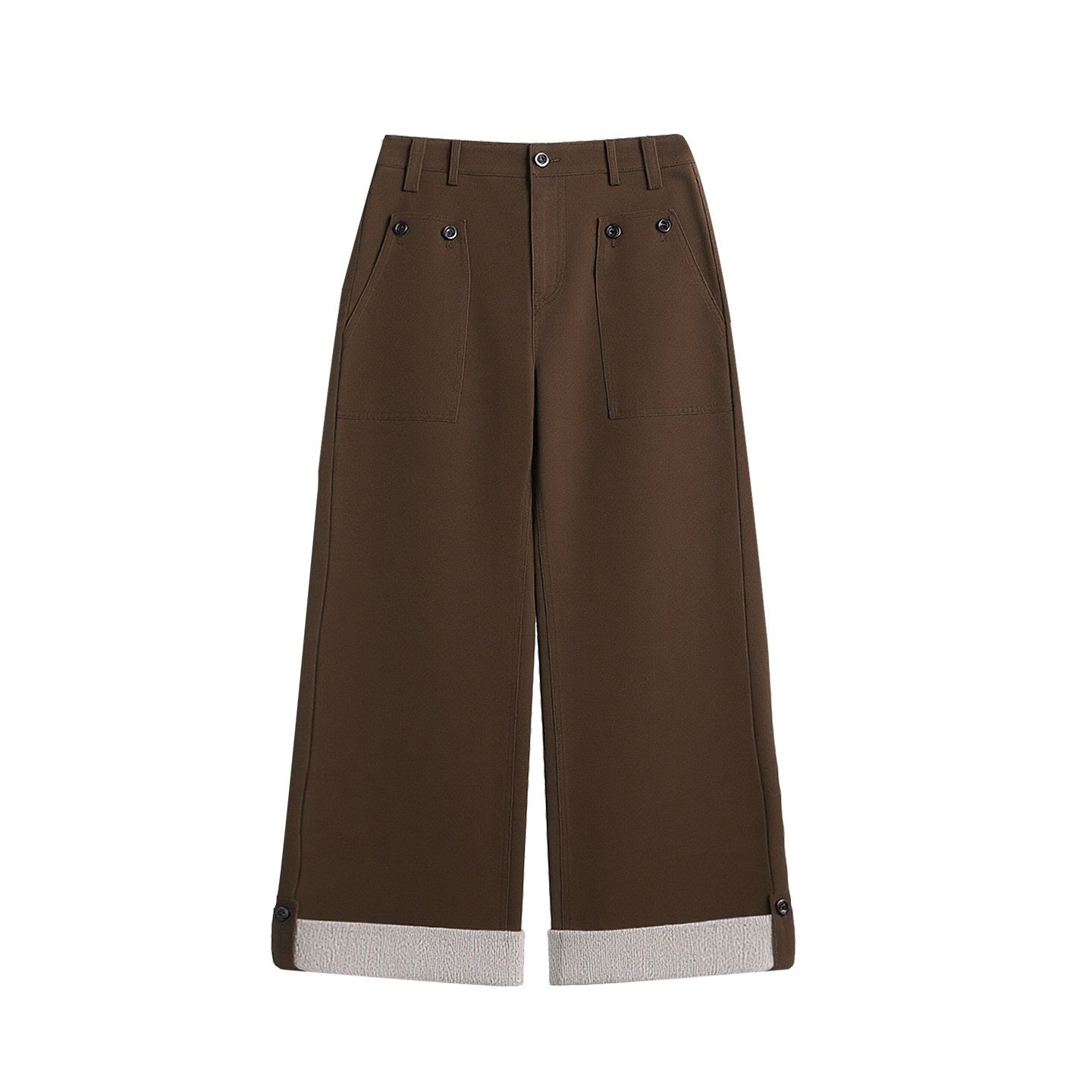 NAPSNAPS_Washed_Panel_Rolled_Cuff_Button_Knitted_Hem_Women&