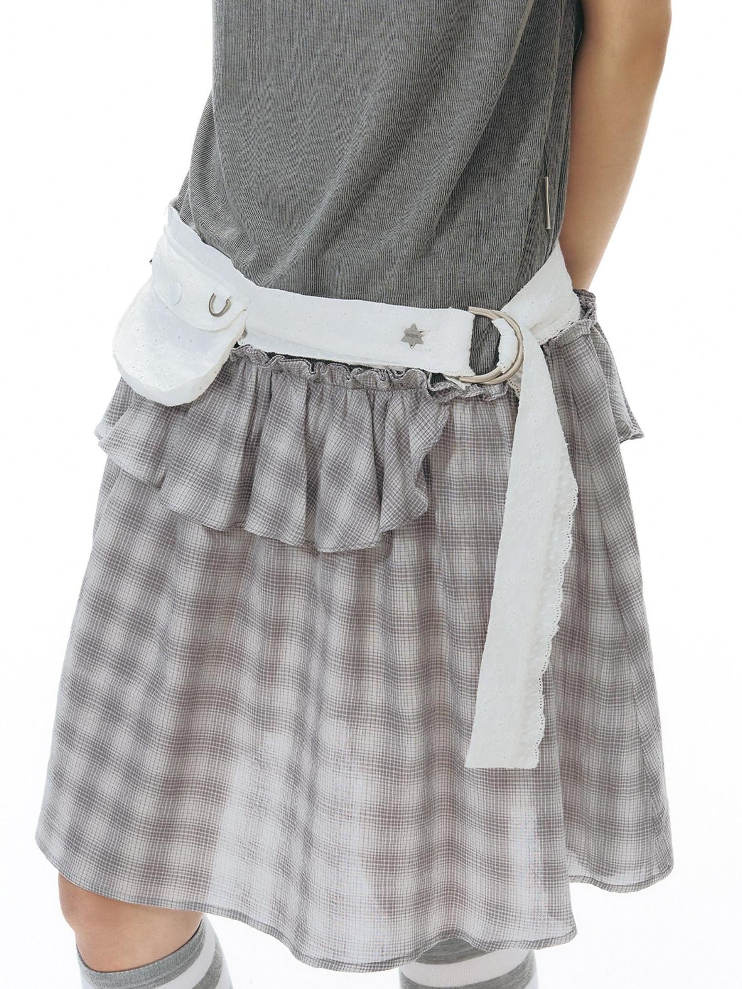 NAPSNAPS White Cutout Embroidered Lace Trim Girly Waist Women&