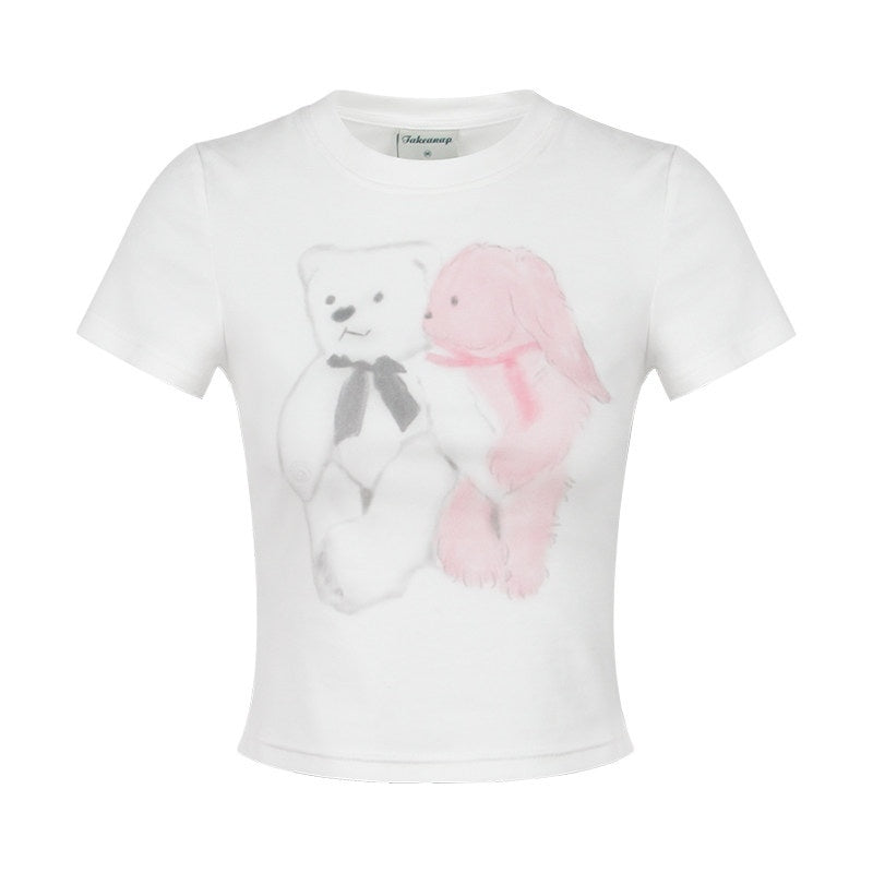 NAPSNAPS_White_Teddy_Bear_Print_Slim_Fit_Women&