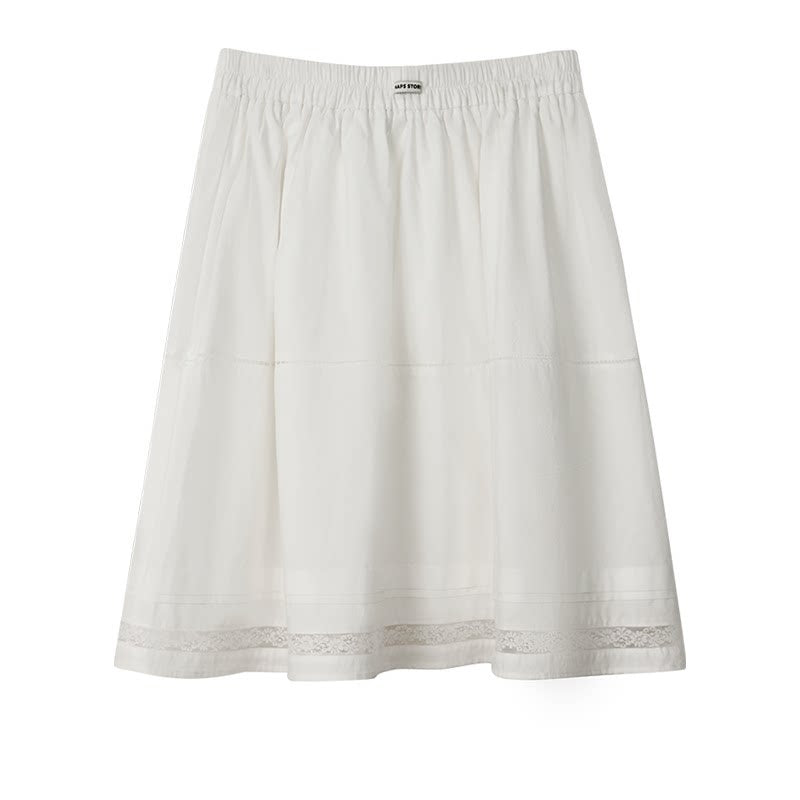 NAPSNAPS_White_Tiered_Pleated_Lace_Panel_Elastic_Waist_Women&
