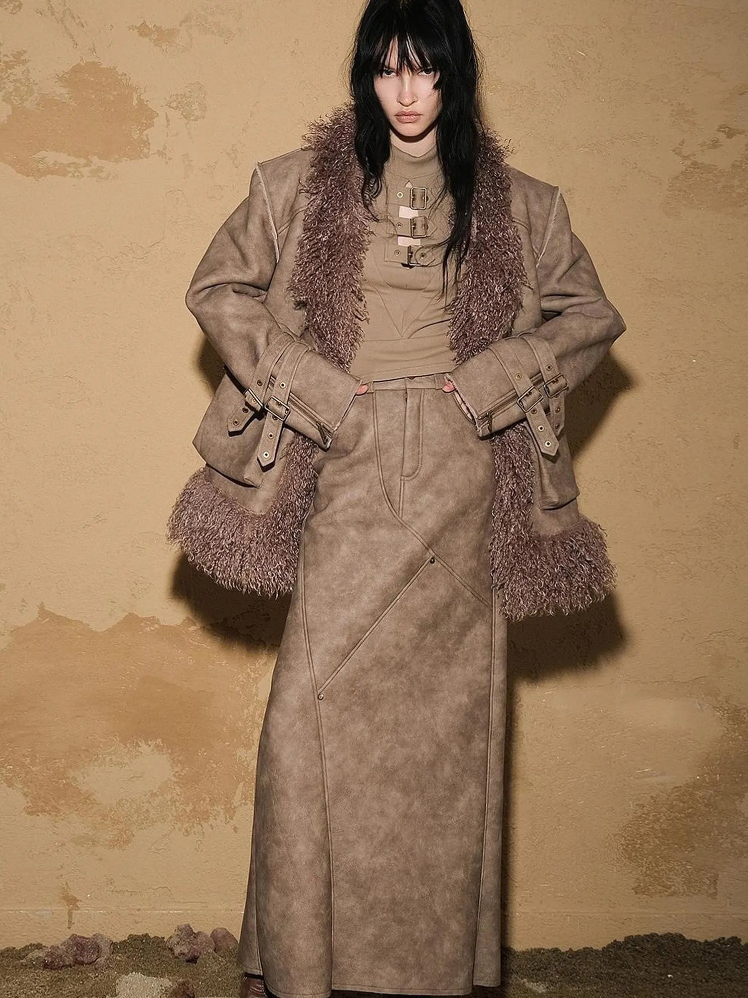 Astro Inspired Faux Fur Skirt