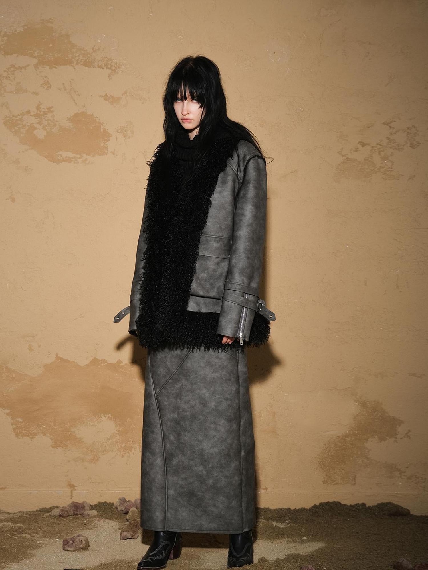 UpdateNN NORTH NODE Astro Patchwork Leather Jacket