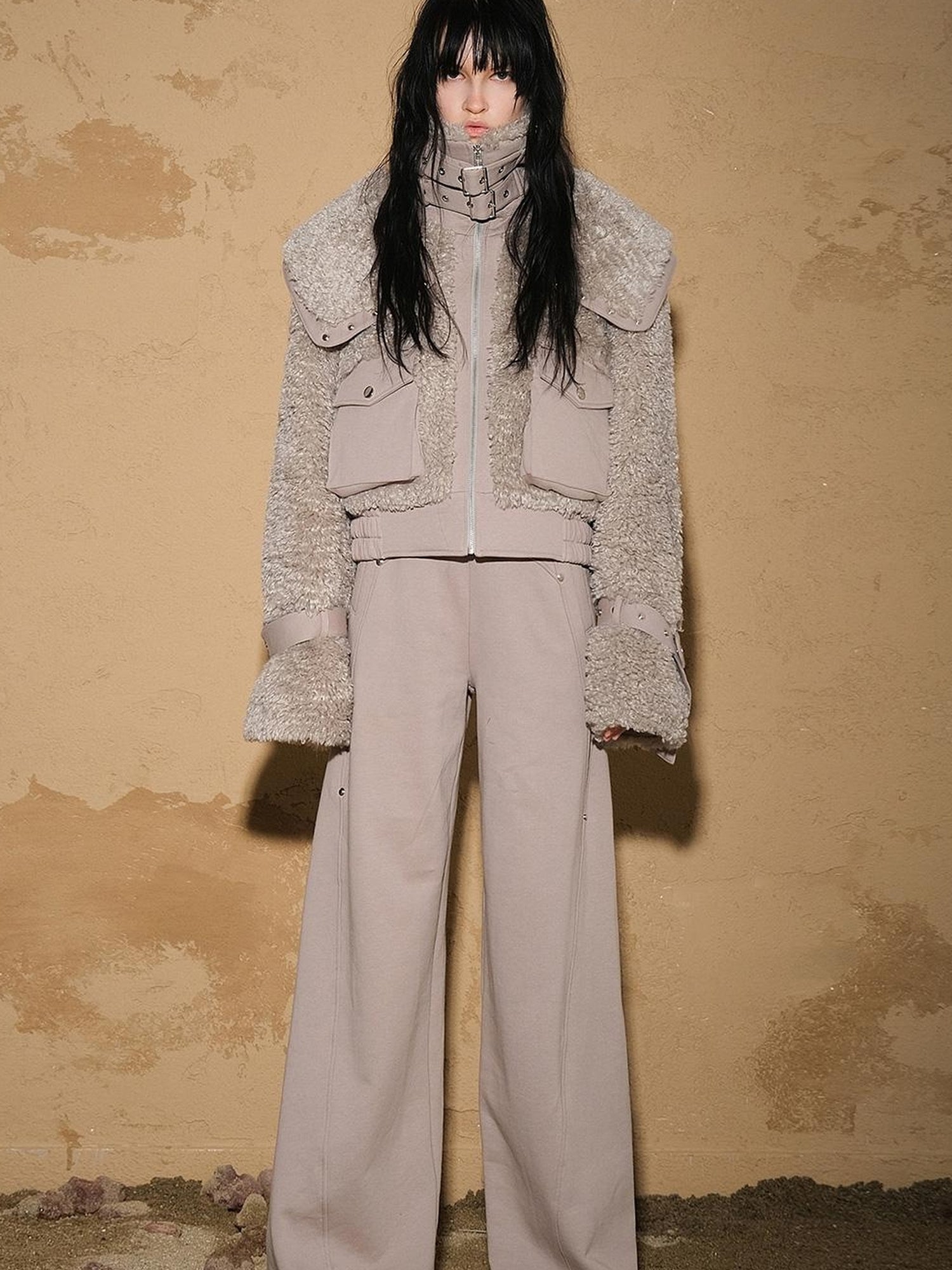 UpdateNN NORTH NODE Astrological Plush Patchwork Cropped Coat