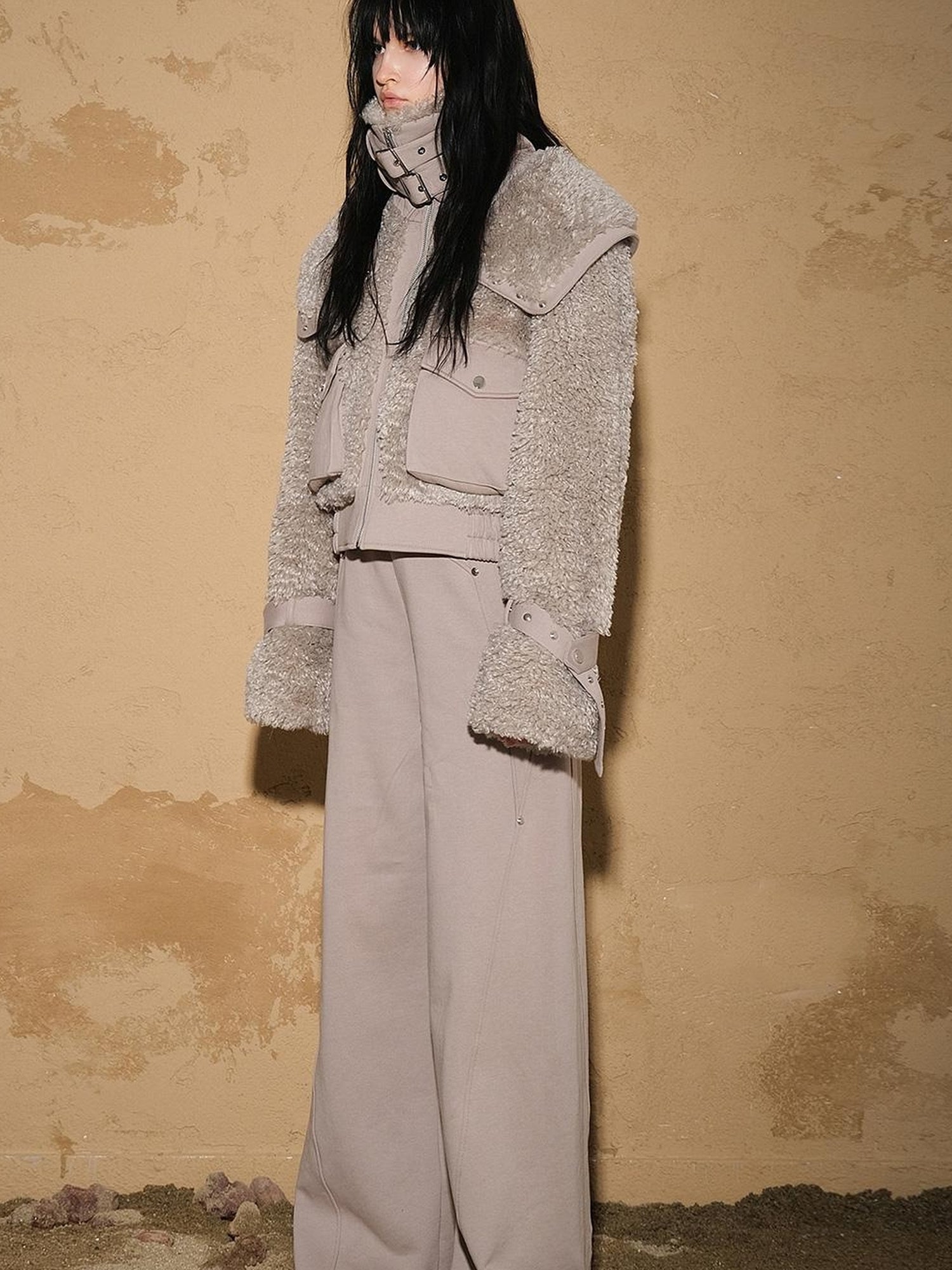 UpdateNN NORTH NODE Astrological Plush Patchwork Cropped Coat