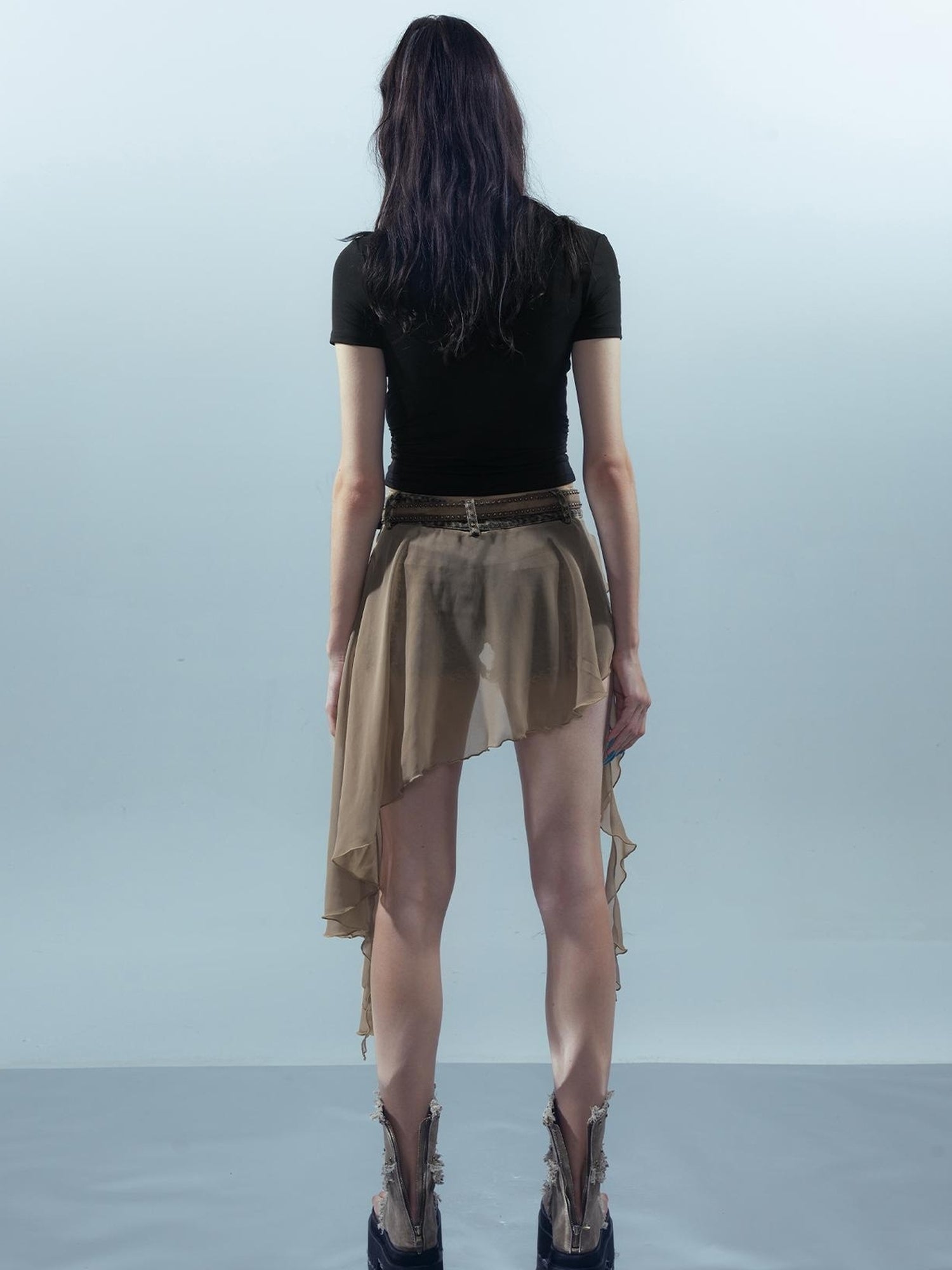 UpdateNN NORTH NODE Blooming Pleats Beaded Mock Neck Modal Tee