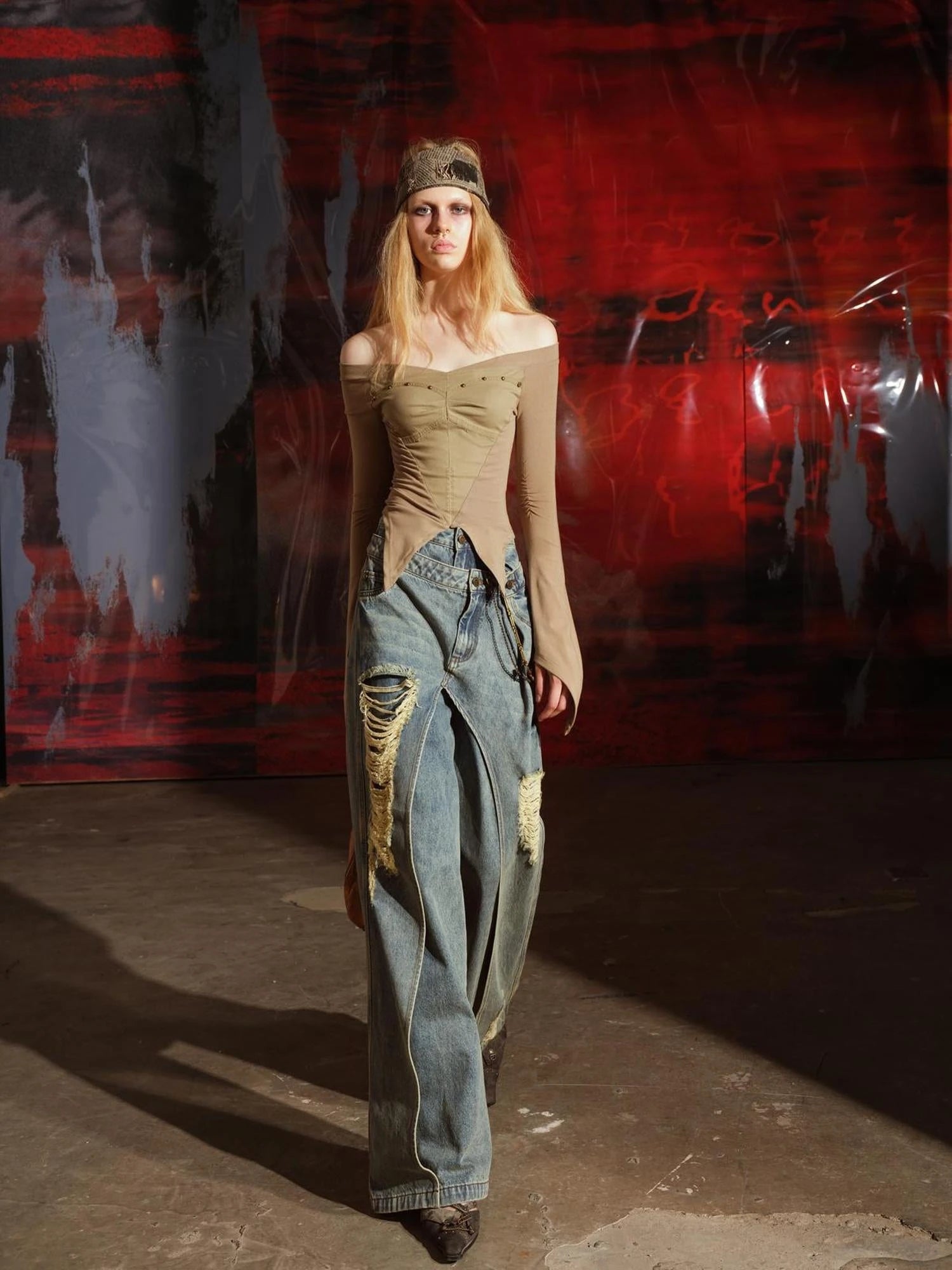 Butterfly Shoulder Studded Top