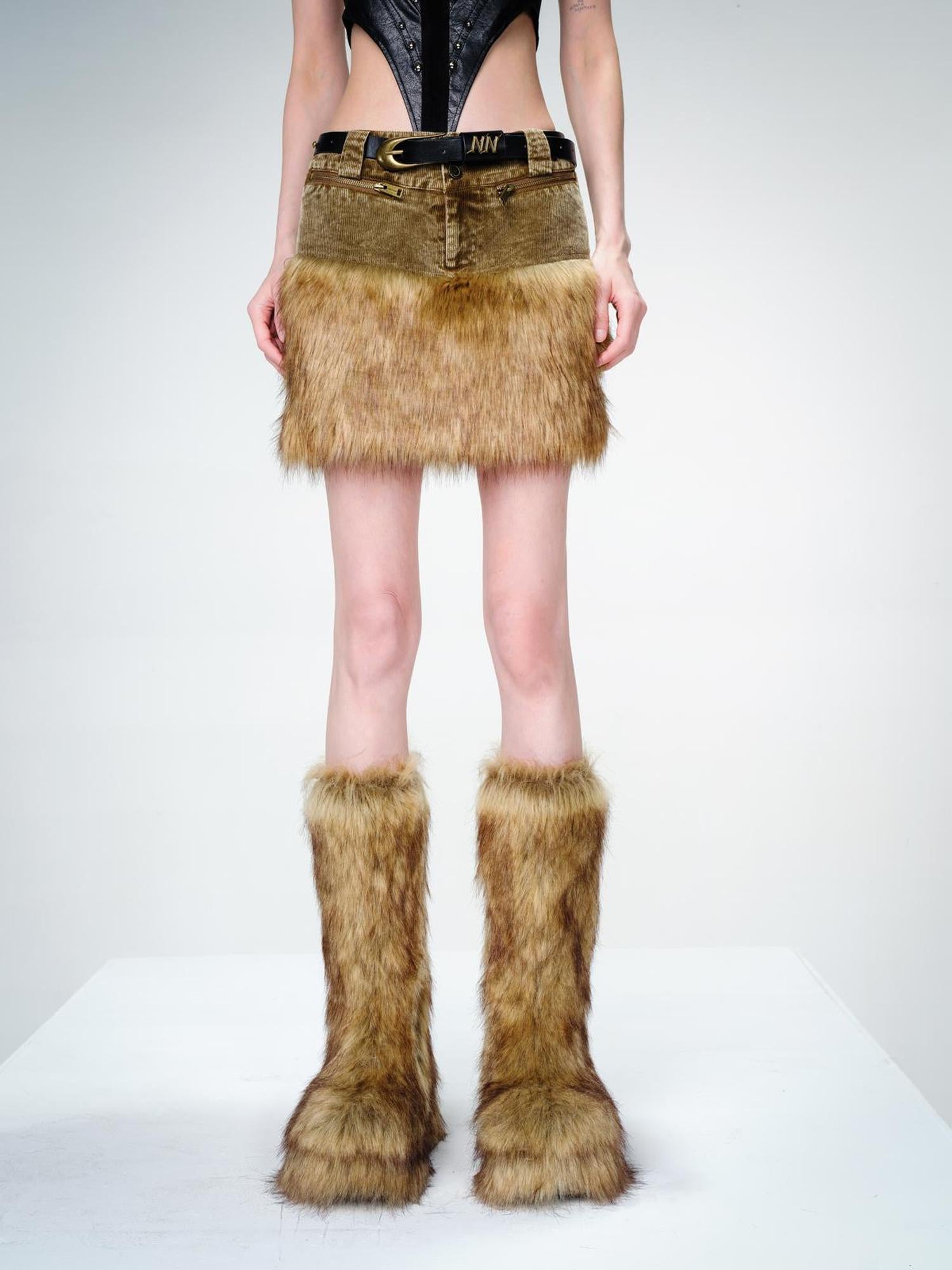 UpdateNN NORTH NODE Charred Velvet Midi Skirt