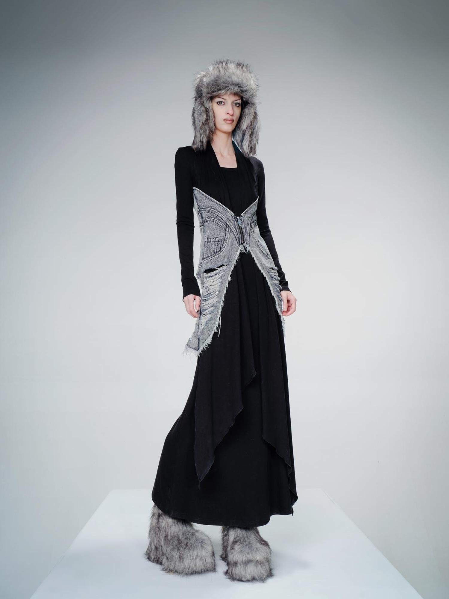 UpdateNN NORTH NODE Cowboy Corset Dress with Detachable Scarf