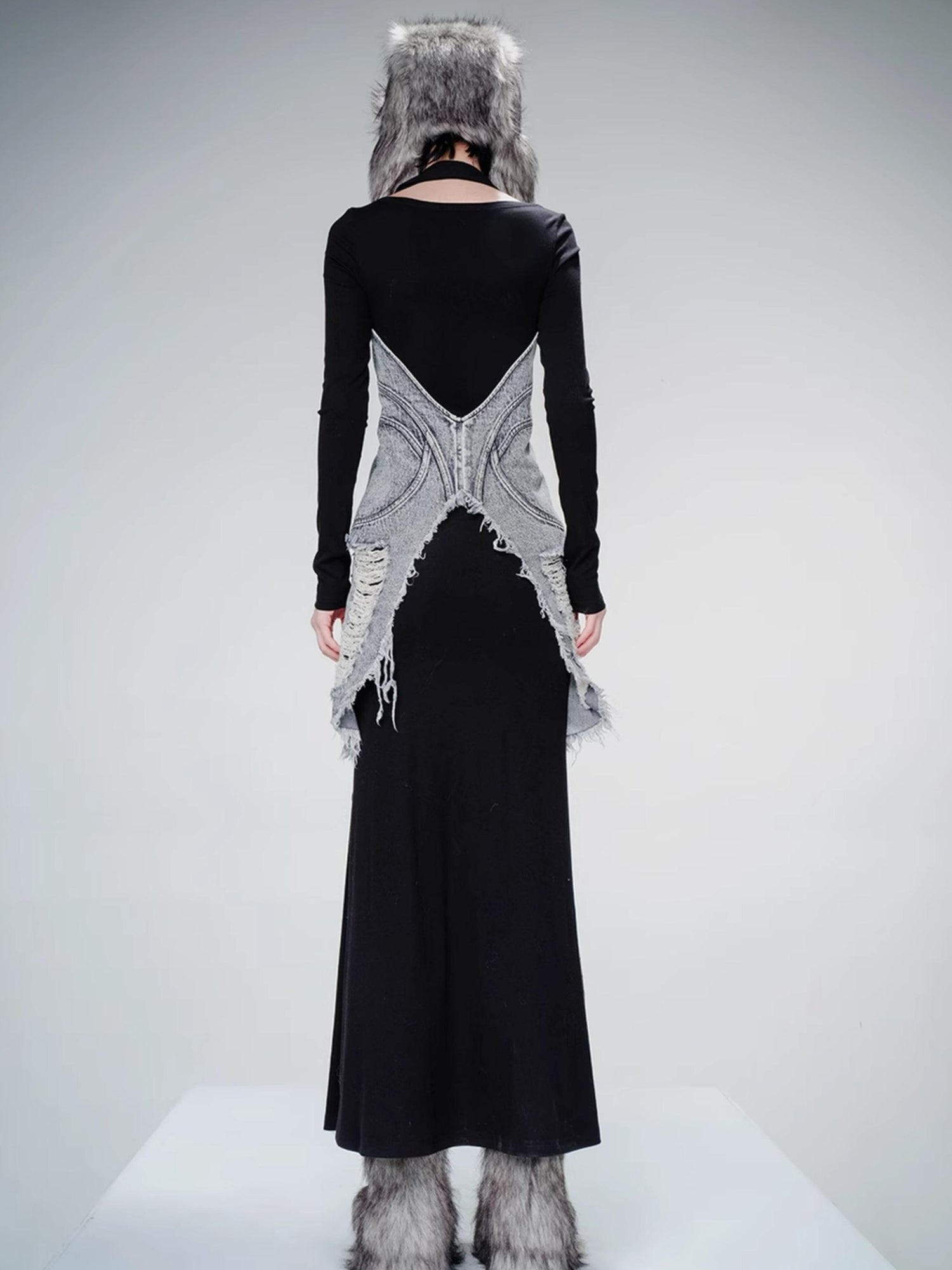 UpdateNN NORTH NODE Cowboy Corset Dress with Detachable Scarf