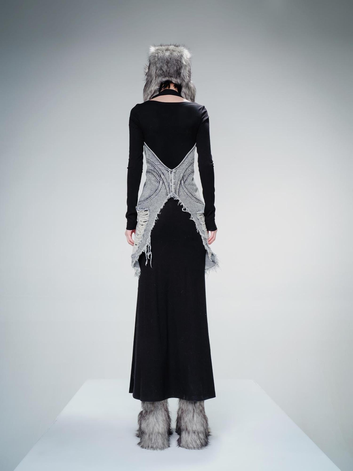 UpdateNN NORTH NODE Cowboy Corset Dress with Detachable Scarf