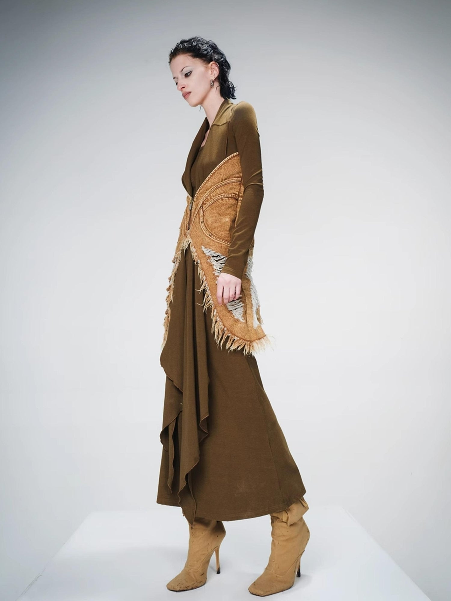 UpdateNN NORTH NODE Cowboy Corset Dress with Detachable Scarf