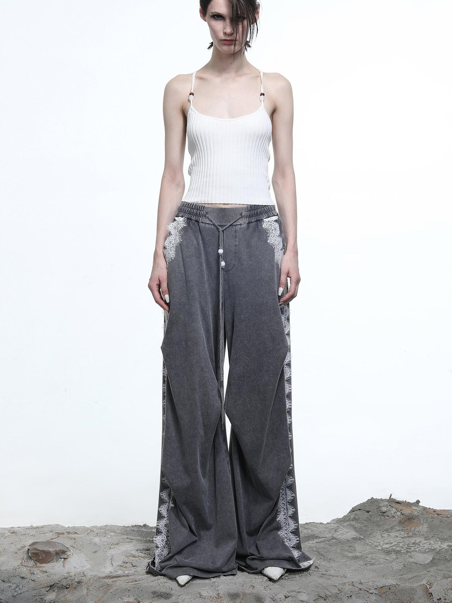 NN NORTH NODE Crescent Moon Beaded Knit Halter Set