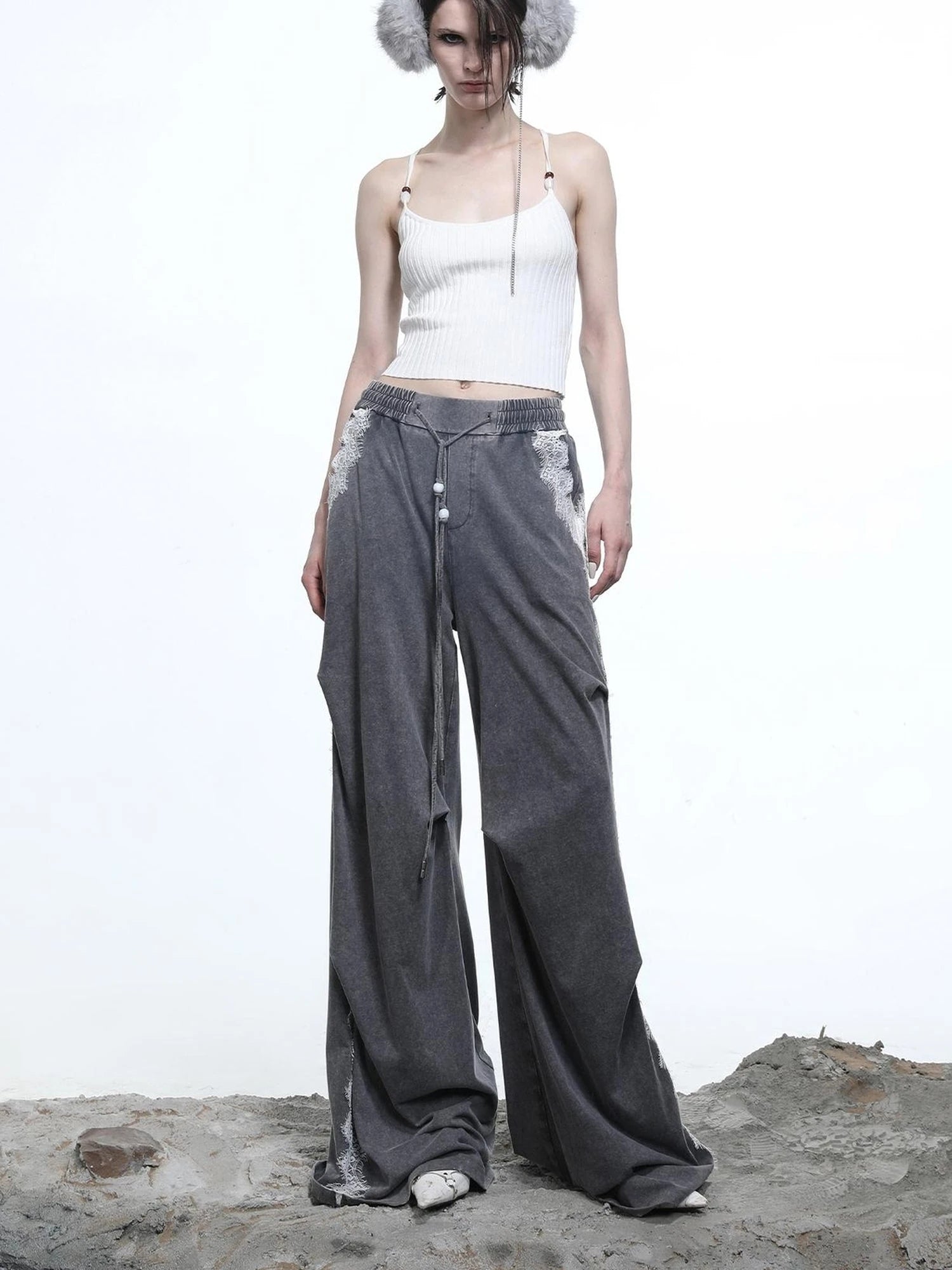 Crescent Moon Beaded Knit Halter Set