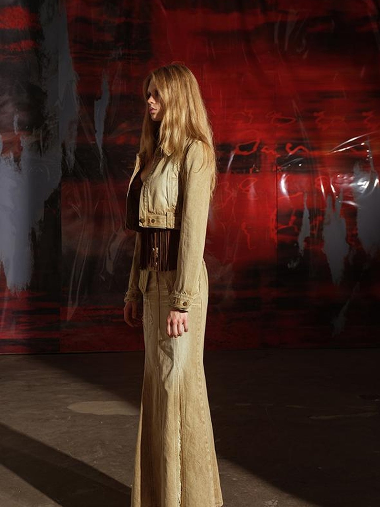 UpdateNN NORTH NODE Denim Jacket Skirt Set In Earth Tones