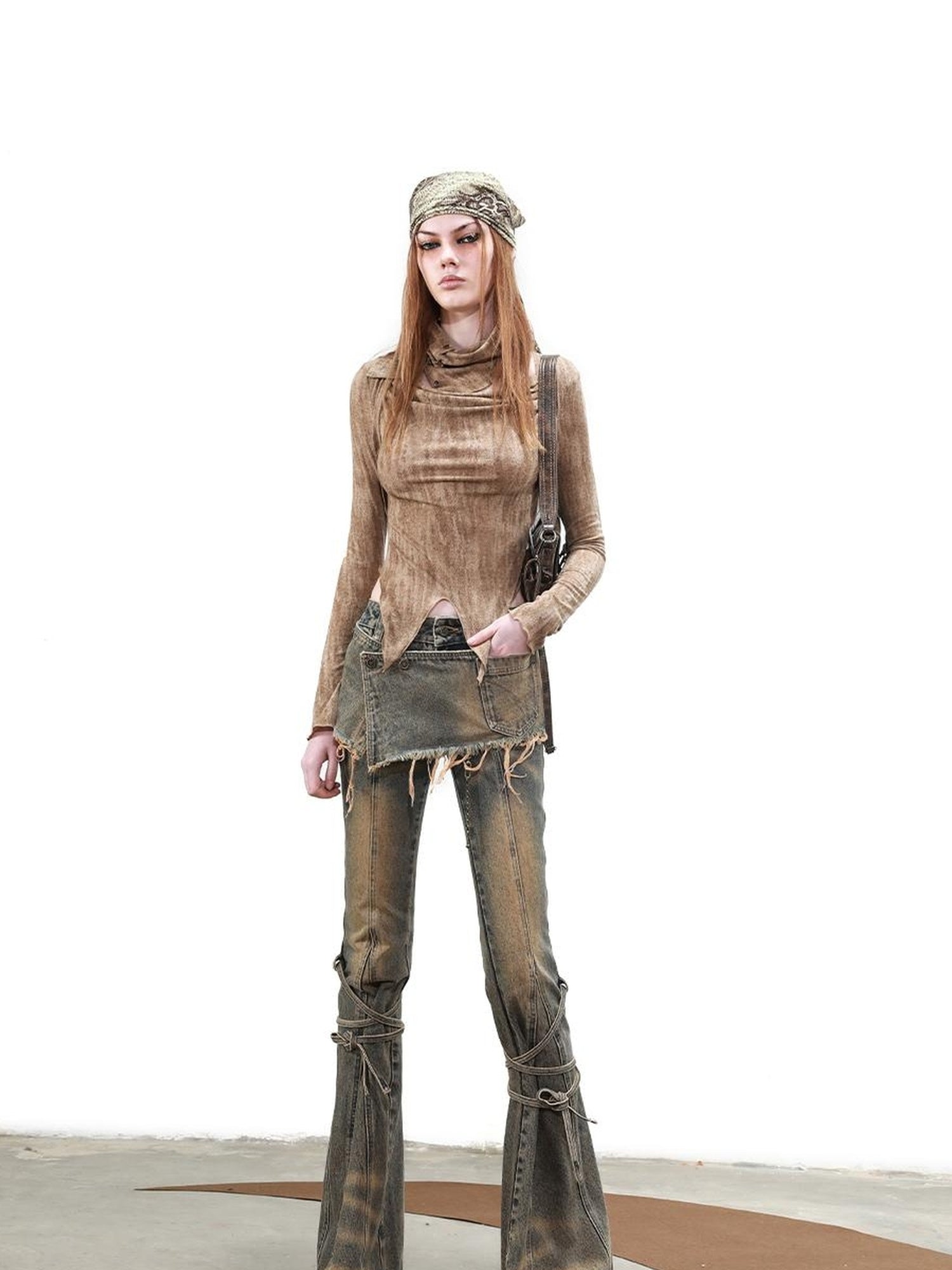 UpdateNN NORTH NODE Detachable Cowl Butterfly Knit Tee
