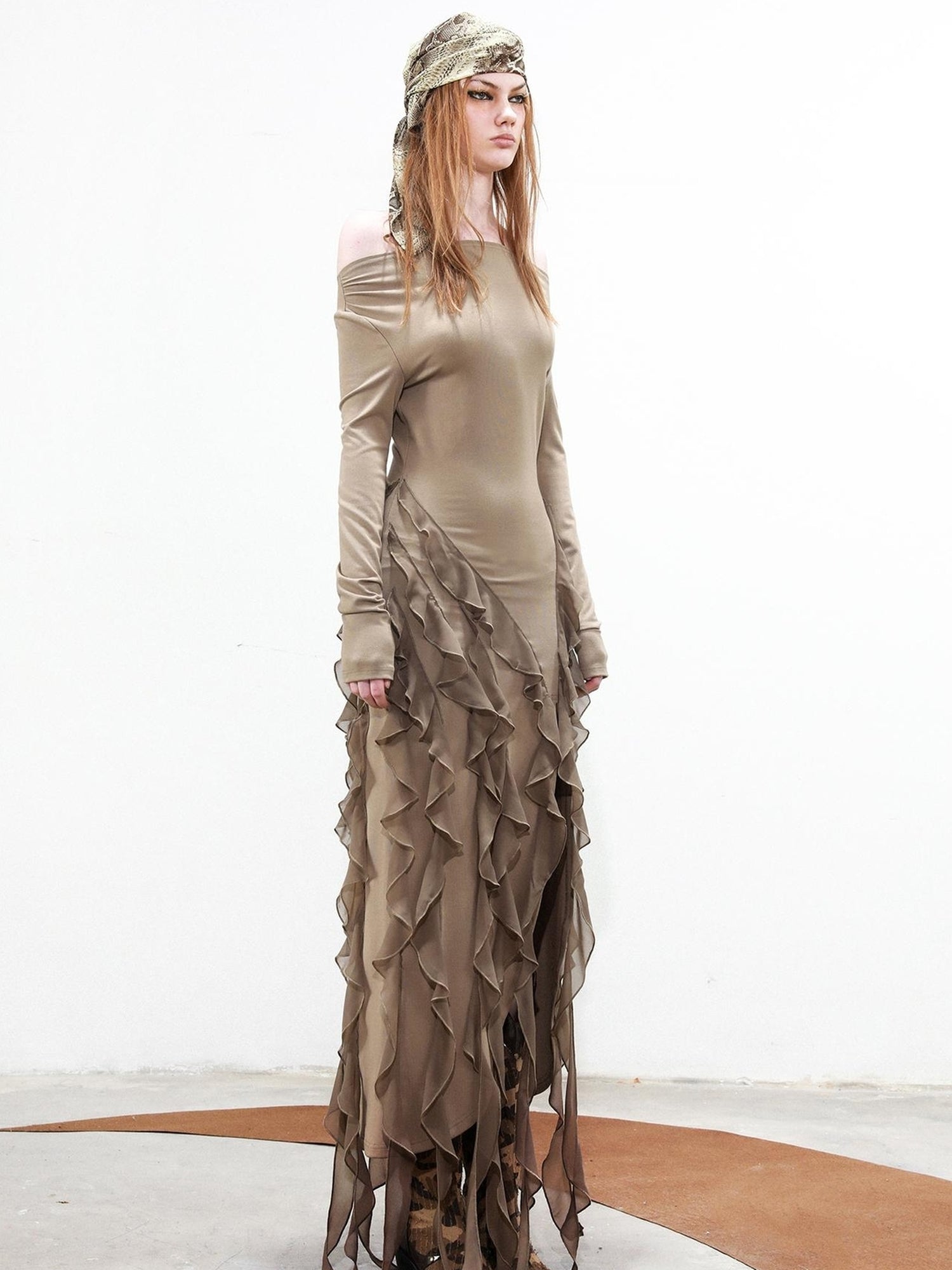 UpdateNN NORTH NODE Detachable Peplum Vest Hem Ruffle Dress