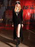 Distressed Knit Cardigan With Laddered Details