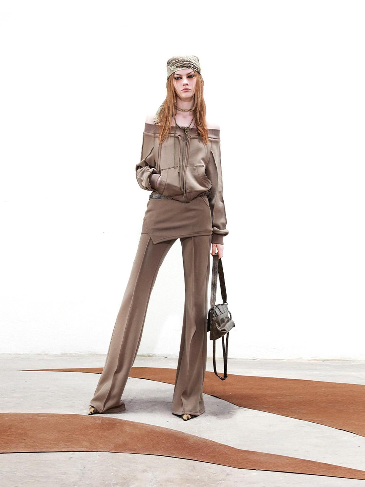 UpdateNN NORTH NODE Draped Layer Skirt Pants With Asymmetrical Apron